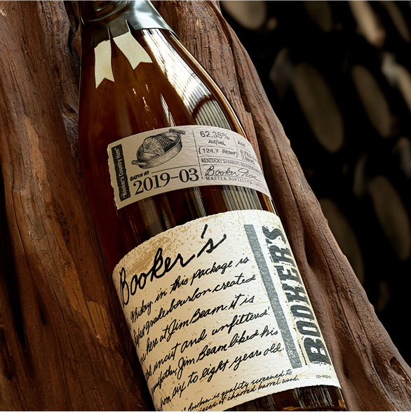 Booker’s bottle batch 2019-03 with box and dark background