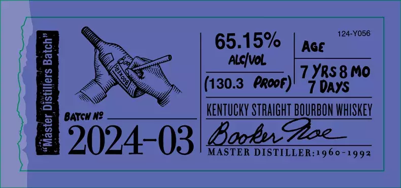 Booker’s label sticker 2024-03