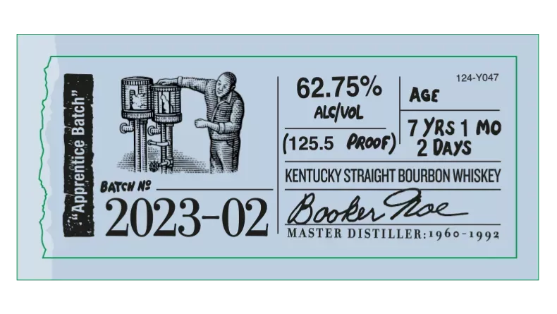 Booker’s label sticker 2023-02