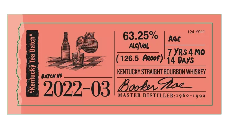 Booker’s label sticker 2022-03