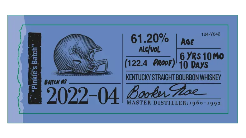 Booker’s label sticker 2022-04