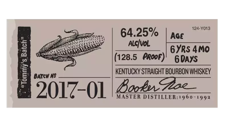 Booker’s label sticker 2017-01
