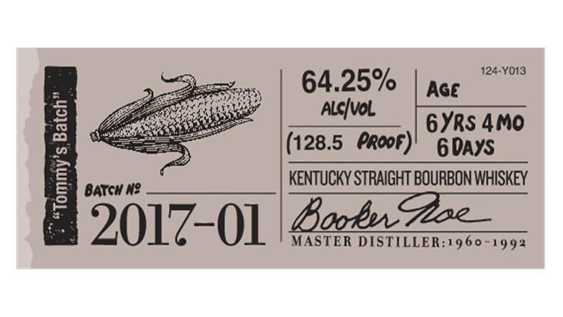 Booker’s label sticker 2017-01