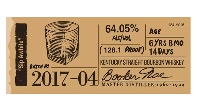 Booker’s label sticker 2017-04