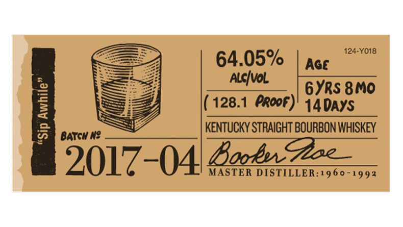 Booker’s label sticker 2017-04
