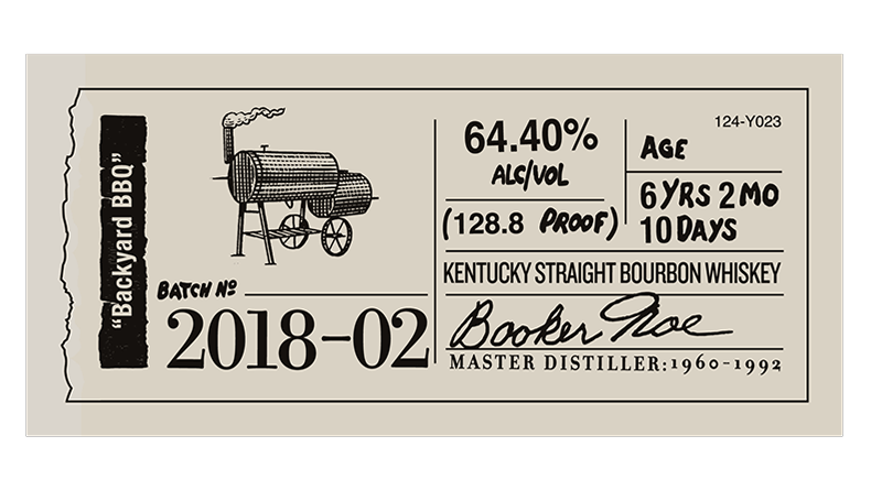 Booker’s label sticker 2018-02