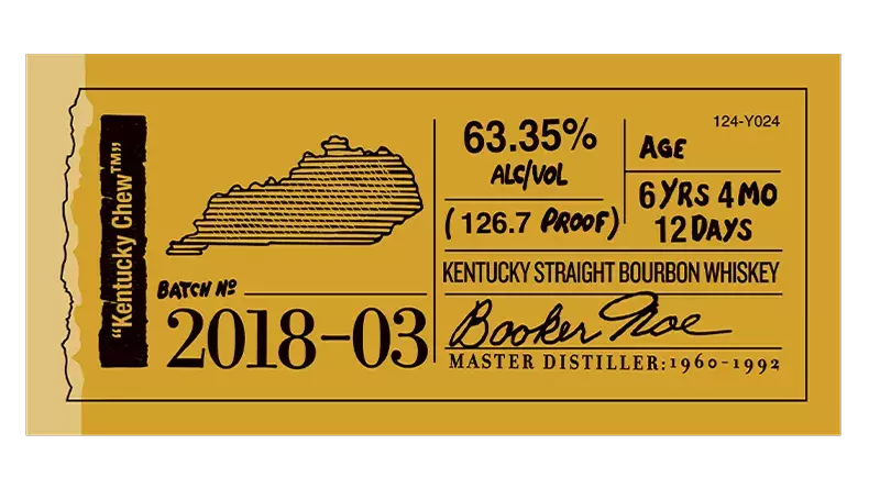 Booker’s label sticker 2018-03