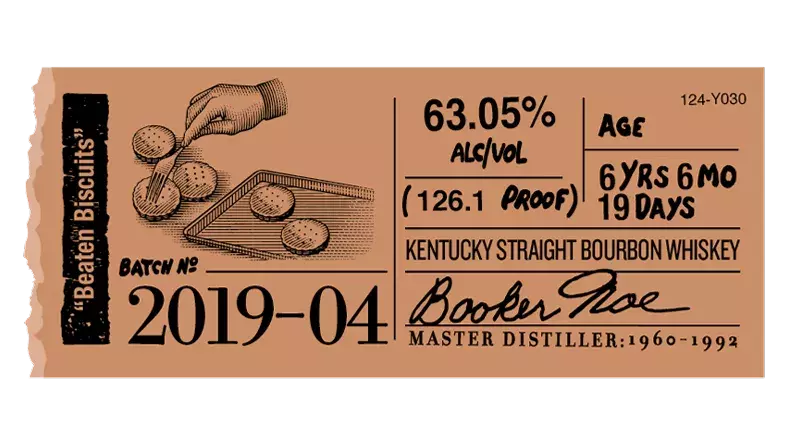 Booker’s label sticker 2019-04