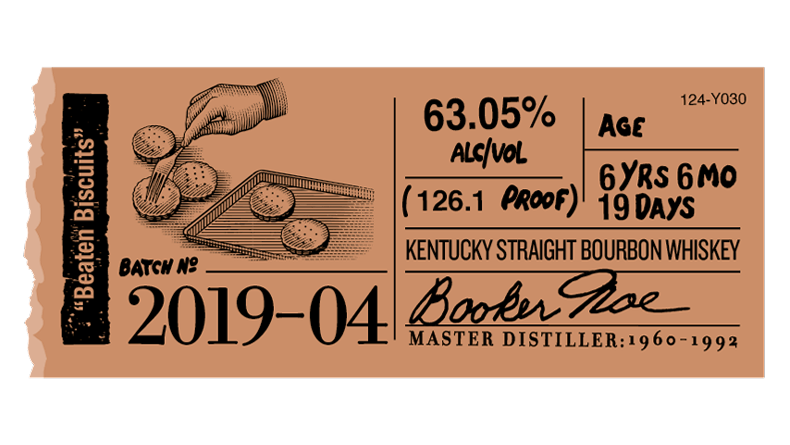Booker’s label sticker 2019-04