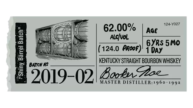 Booker’s label sticker 2019-02