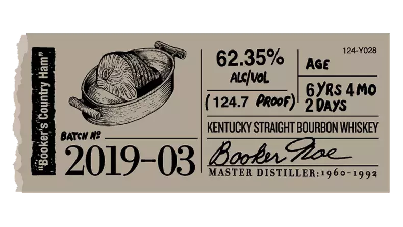 Booker’s label sticker 2019-03