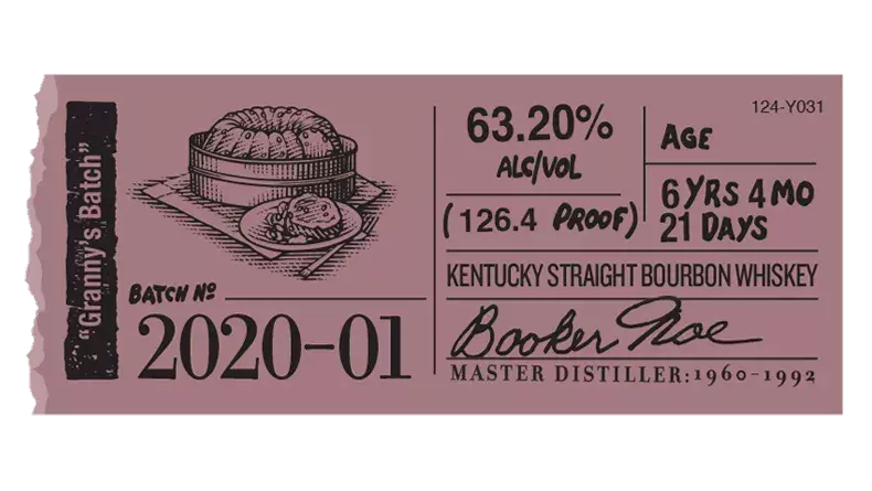 Booker’s label sticker 2020-01