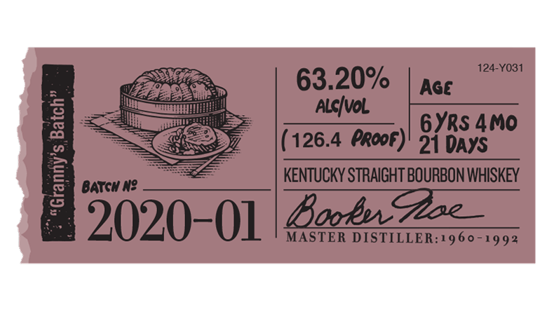 Booker’s label sticker 2020-01