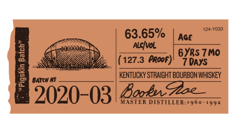 Booker’s label sticker 2020-03