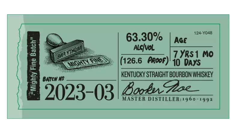 Booker’s label sticker 2023-03