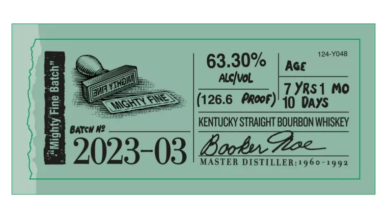 Booker’s label sticker 2023-03
