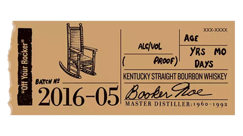 Booker’s label sticker 2016-05