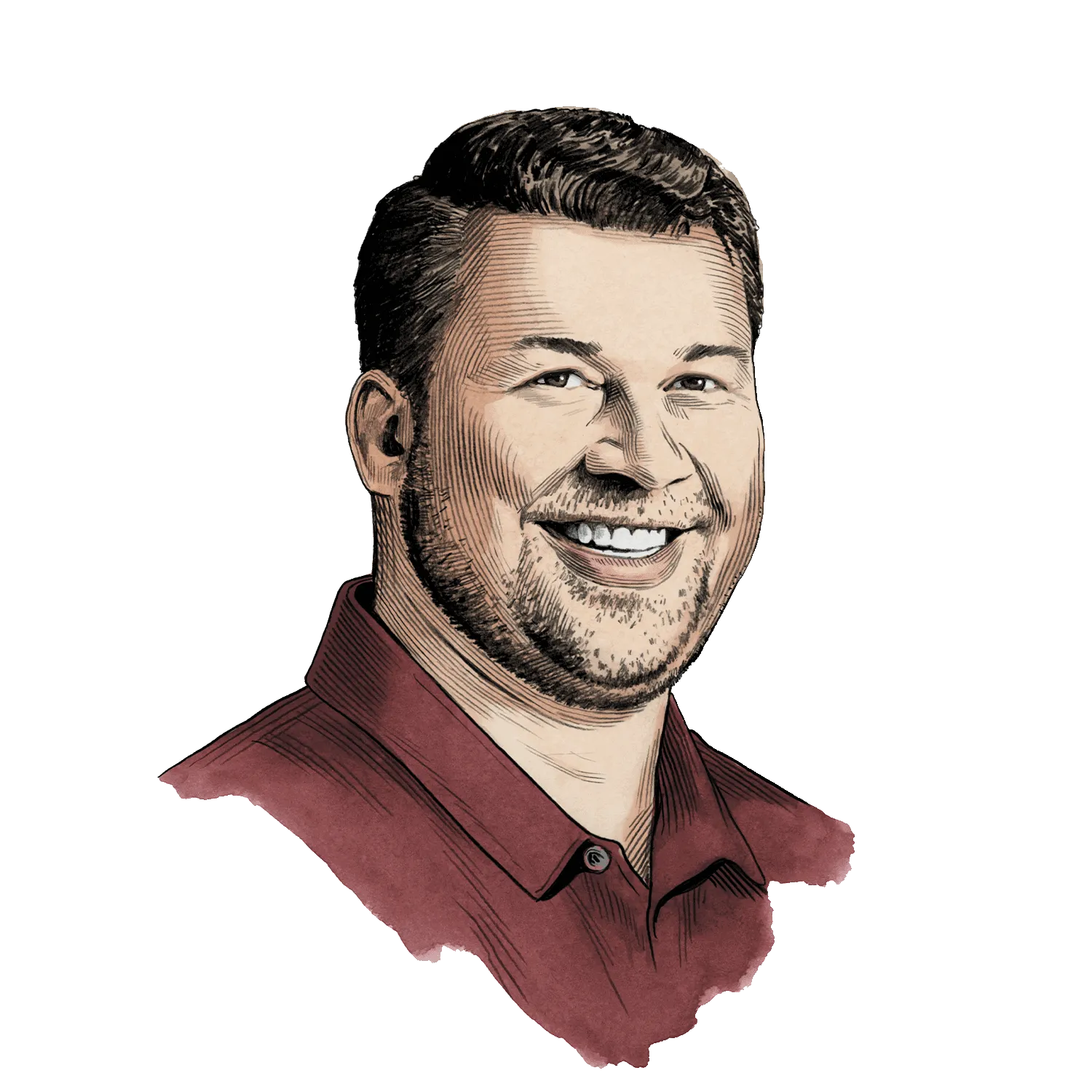 illustrated portrait of 8th generation master distiller Freddie Noe