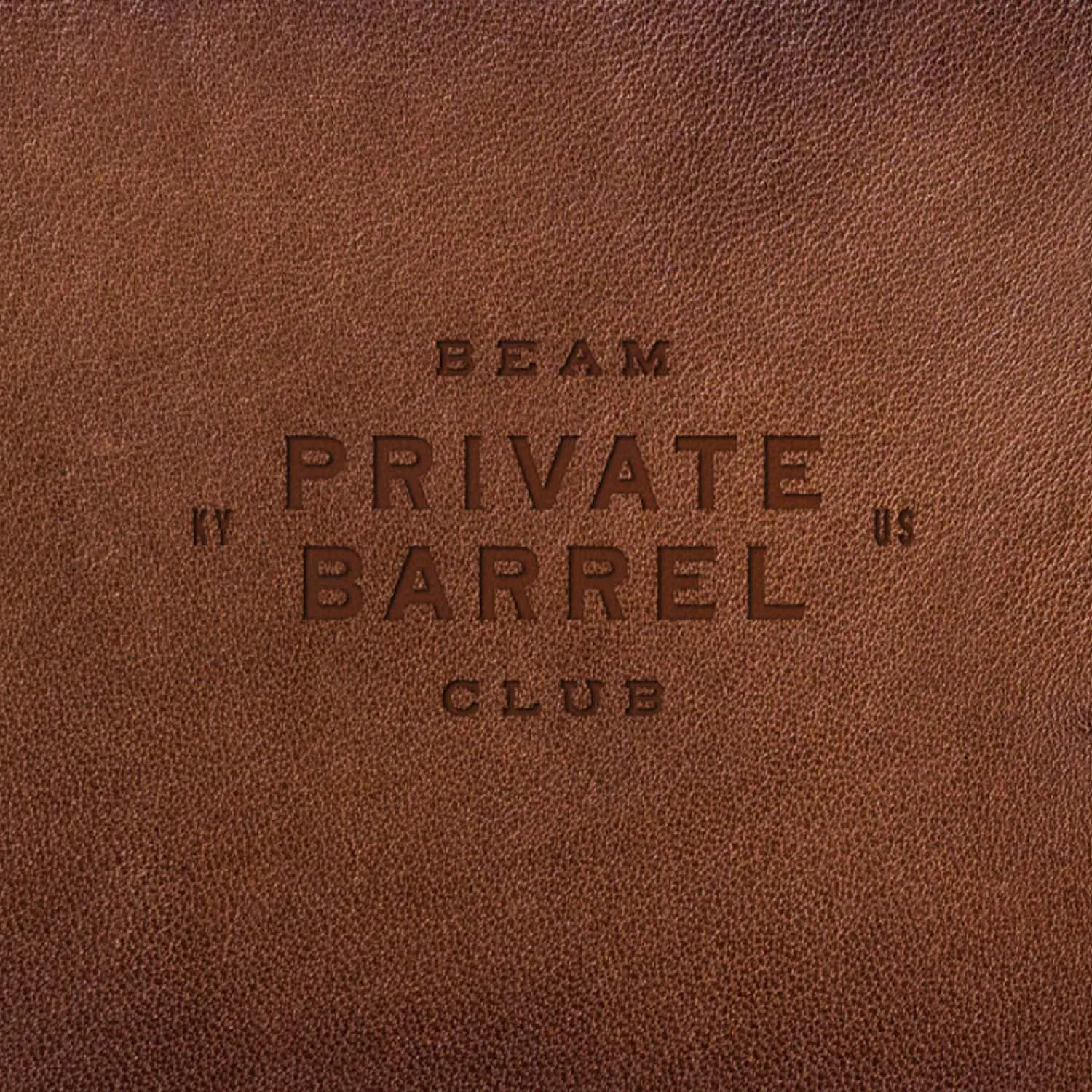 Engraved leather James B. Beam Distilling Co. Private Barrel Club.