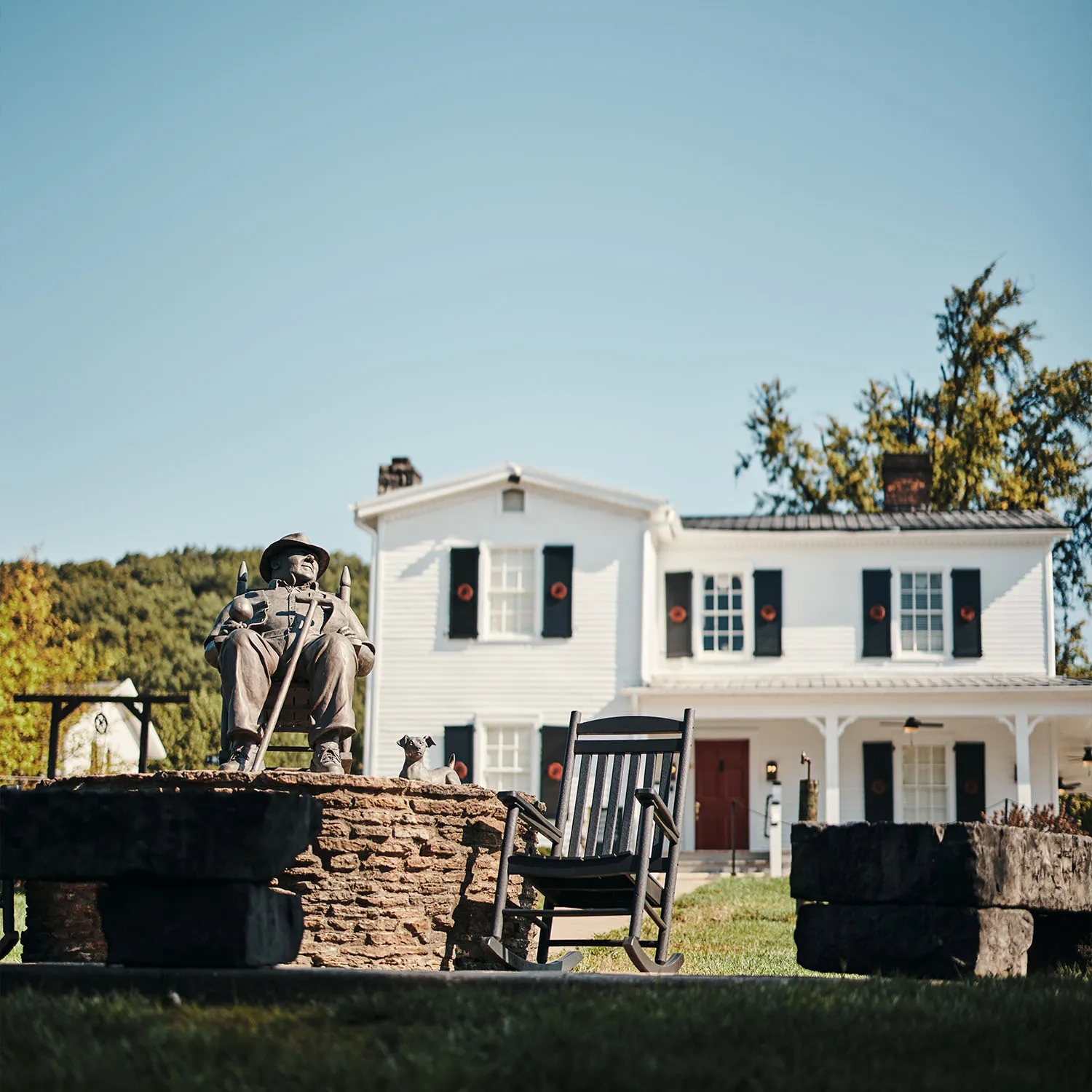 Baker beam home exterior booker statue